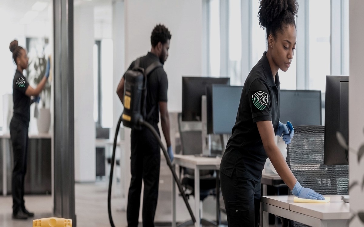 KPRS Clean team cleaning a modern office